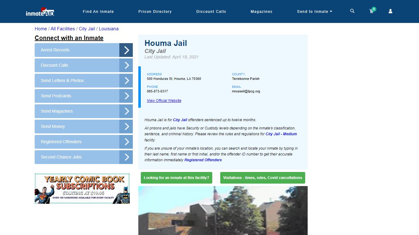 Houma Jail | Inmate Locator